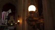 Sacred light inside a Christian church