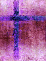 dramatic cross painted grunge texture dark blue pink brown, suitable for wall art