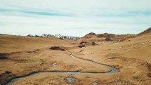 creek through Iceland landscape 