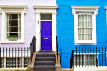 Notting Hill door on suburban home 