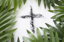 ashes and palm fronds for Holy week 