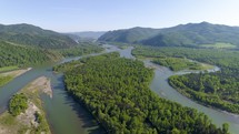 Aerial View on River 