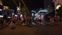 People Walking On Las Vegas Strip