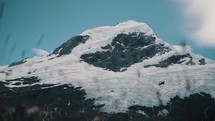 Revealed Snow Rock Mountains Near Perito Moreno Glacier In Lago Argentino, Southern Patagonian Africa. Rack Focus Shot
