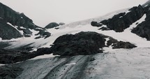 Melting Glacier Vinciguerra Due To Climate Change In Ushuaia, Tierra del Fuego, Argentina. drone shot