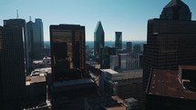 Drone Aerial of Interior Downtown Dallas	