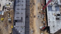 Building construction site aerial