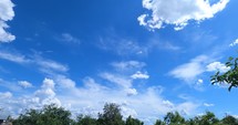 Beautiful Blue Sky On A Summer Day With White Fluffy Clouds - timelapse