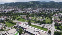 Aerial Panoramic: Kastel Fortress Overlook, Banja Luka town, Bosnia 