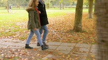 couple walking in a park 