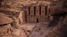 Petra Jordan Reveal of Al Dayr Monastary ancient historic location in arabia