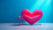 heart shaped couch for Valentine's day 