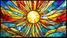 Stained Glass Window with sunshine