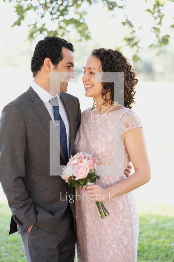 portrait of a bride and groom 