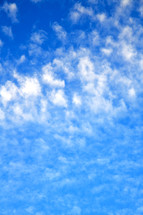 puffy clouds in a blue sky