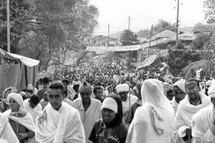 crowds of people at a celebration in Ethiopia 