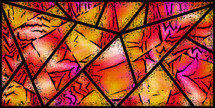 orange yellow abstract stained glass worship backdrop