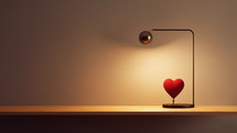 lamp lighting a heart shape 