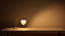 White light from an heart lamp with copyspace 
