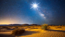 North Christmas Star Above the Desert 