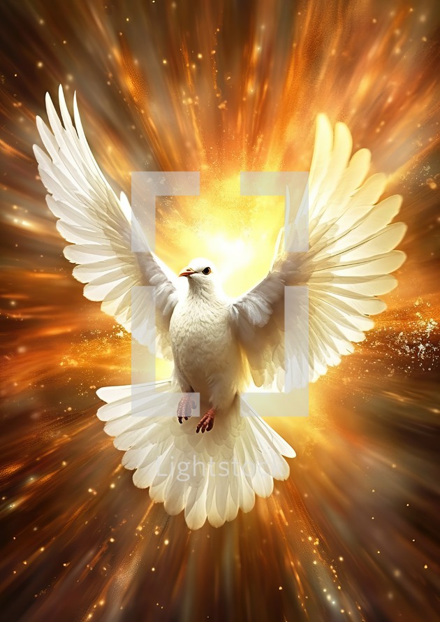 Dove Holy Spirit with Bright Energy Background