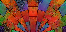 radiating stained glass design in intense colors