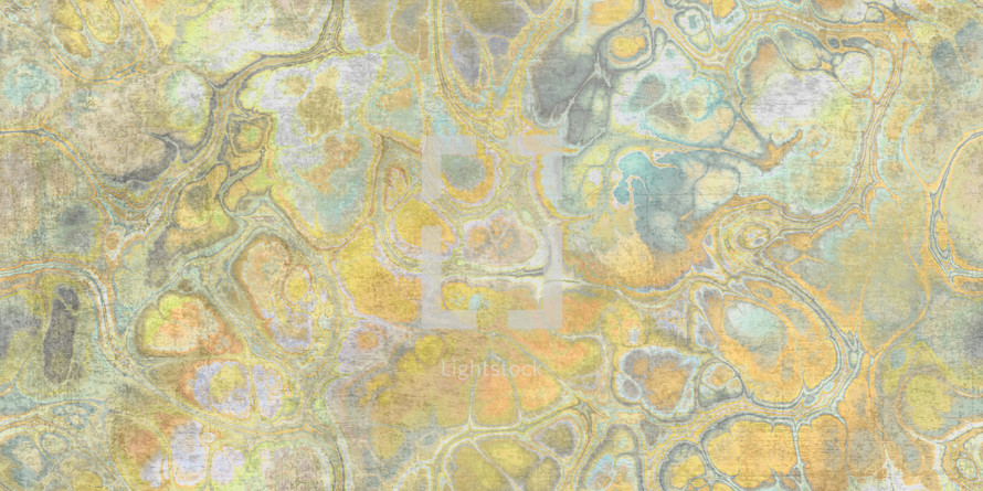 Fabric textural effect with orange gray multicolored marbling