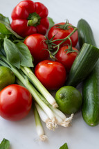 Vegetables close up on table - horizontal shot