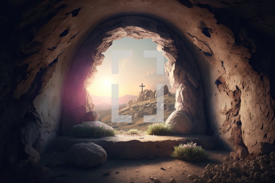 Empty Tomb of Jesus Easter Background