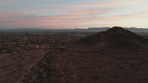 Aerial video of a sunrise over the Arizona desert