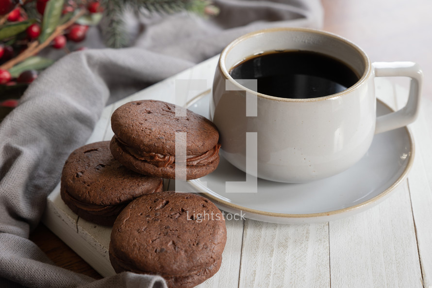chocolate sandwich cookies and coffee, red berries 5.jpg