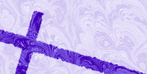 reclining cross marbled dark purple on light