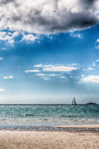 Australian beach and sailboat 