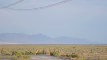 power lines and power poles in the desert 