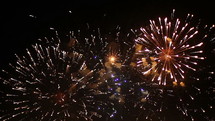 fireworks display in the night sky 