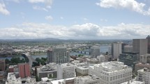 Panorama drone footage over Portland
