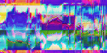 colorful abstract geometric design with glitch effect 
