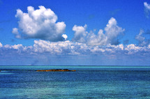 blue lagoon and tiny island 