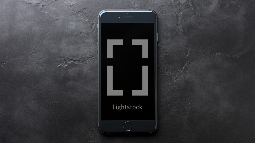 Phone flat lay on a dark background