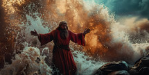 Moses parts the Red Sea 
