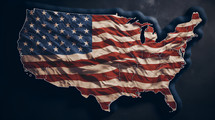 America shaped flag