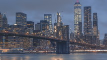 Brooklyn Bridge from day to night New York City