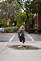 Girl in puddle
