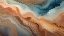 abstract marbled surface artwork in blue and earthy colors with a few gold veins