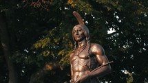 Squanto Indian Statue Mayflower Pilgrims Forefathers America Hero History 4K