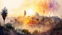 Jerusalem Painting Watercolor