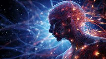 Visualization of the complex interactions within the human nervous system, showcasing the integration of sensory information, processing, and motor responses. photorealistic epic lighting Generative AI