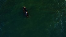 Aerial Fishing Boat Hauling In Net Sea Of Galilee 