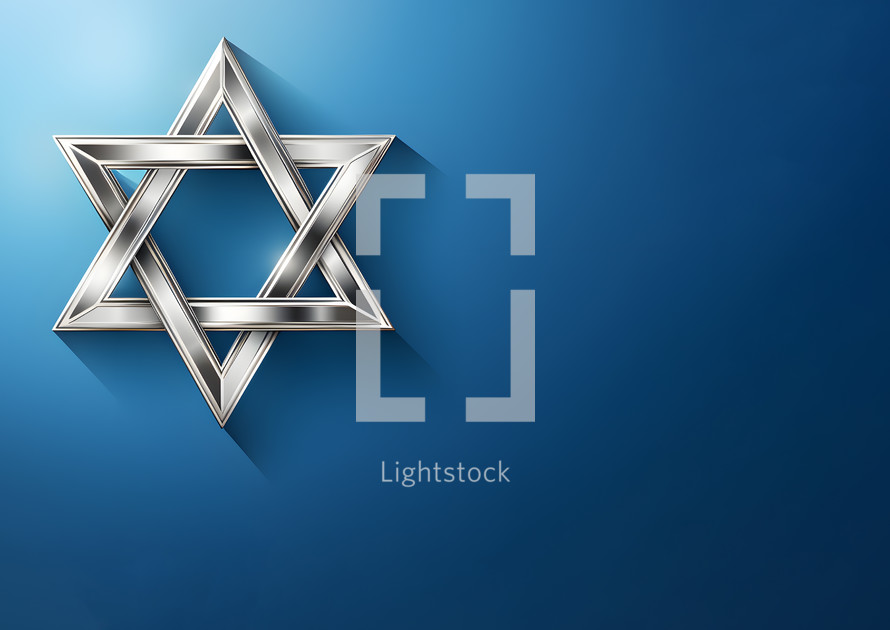 The Star of David on a Blue Background