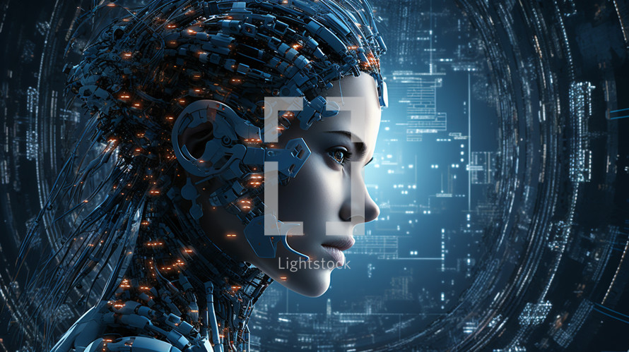 Woman in a world of artificial intelligence